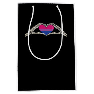Bone Hands Heart Bisexual Goth Medium Gift Bag