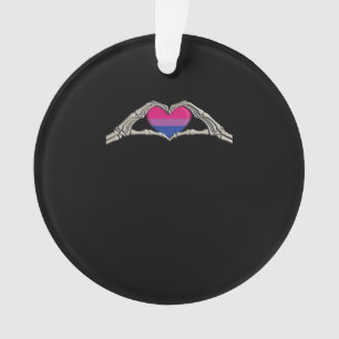 Bone Hands Heart Bisexual Goth Minimal Design Ornament