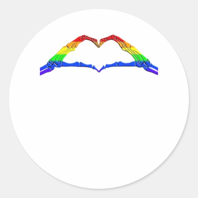 Bone Hands Heart Classic Round Sticker (Front)