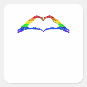 Bone Hands Heart Classic Square Sticker