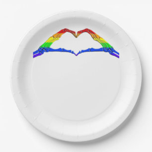 Bone Hands Heart Classic Style Paper Plate