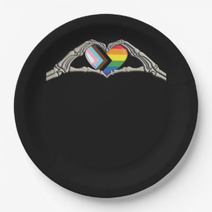 Bone Hands Heart Pride Progress Paper Plate
