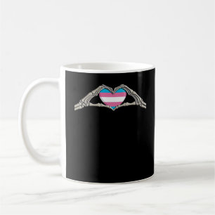 Bone Hands Heart Transgender Goth Coffee Mug