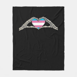 Bone Hands Heart Transgender Goth Fleece Blanket