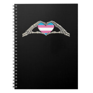 Bone Hands Heart Transgender Goth Minimal Style Notebook