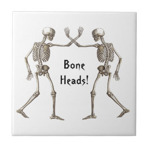 Bone Heads Skeleton Halloween Tile