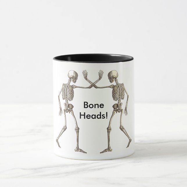 Bone Heads Skeletons Sparing Boneheads Coffee Mug (Center)