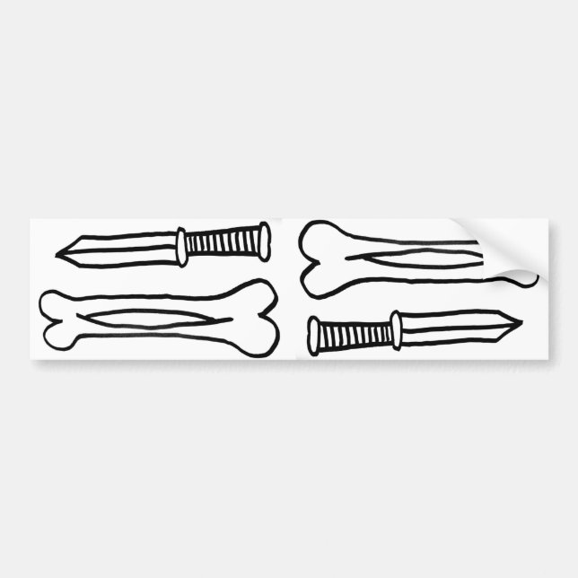 Bone Knife X 2 Bumper Sticker (Front)