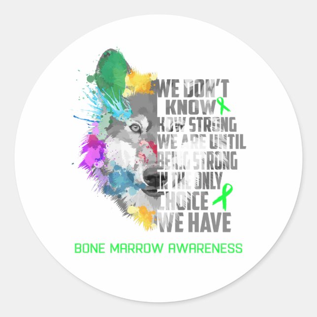 Bone Marrow Awareness Ribbon Support Gifts Classic Round Sticker (Front)