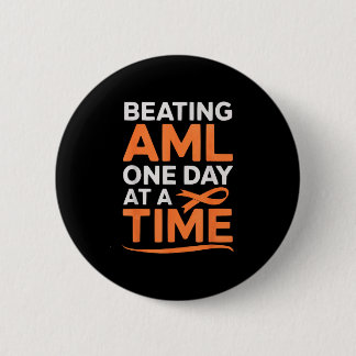 Bone marrow orange ribbon acute myeloid leukaemia 2 inch round button