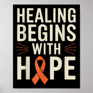 Bone Marrow Orange Ribbon Acute Myeloid Leukaemia Poster