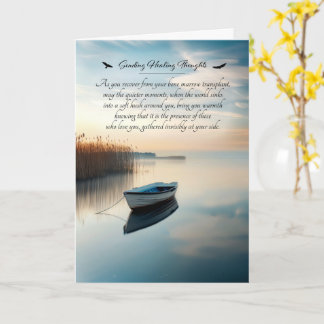 Bone Marrow Transplant Boat on a Lake Get Well Card