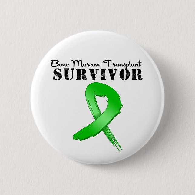 Bone Marrow Transplant Survivor Ribbon 2 Inch Round Button (Front)
