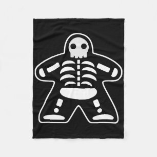 Bone Meeple Skeleton Halloween Board Gamer Gift Fleece Blanket