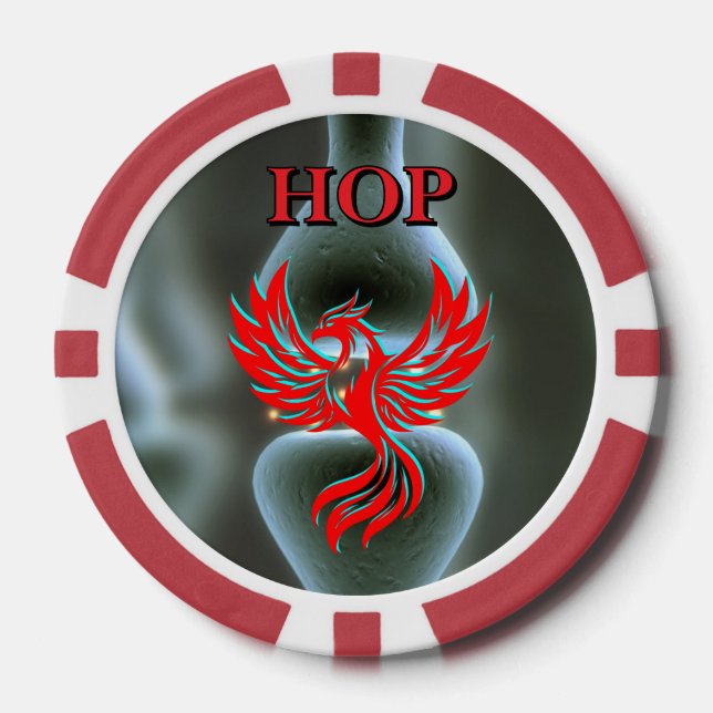 Bone Nerve Phoenix Fantasy Biology Customizable Poker Chips (Front)