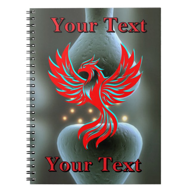 Bone Nerve Phoenix Fantasy Science Customizable Notebook (Front)