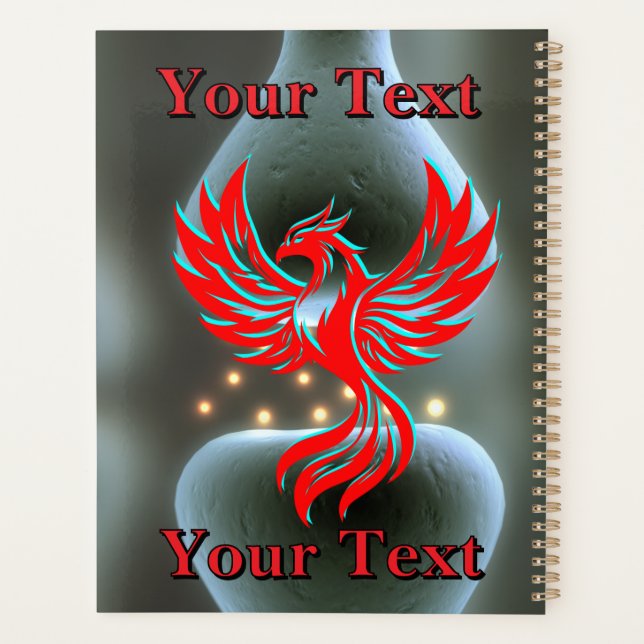 Bone Nerve Phoenix Fantasy Science Customizable Planner (Back)