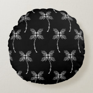 Bone Palm Trees Round Pillow