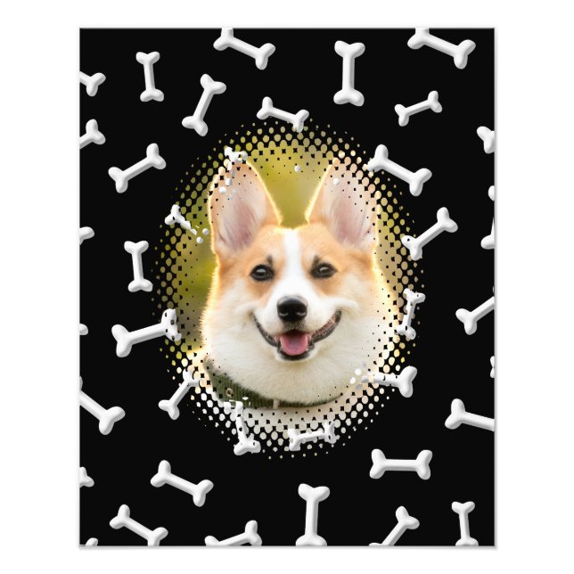 Bone Pattern Dog Frame Print (Front)