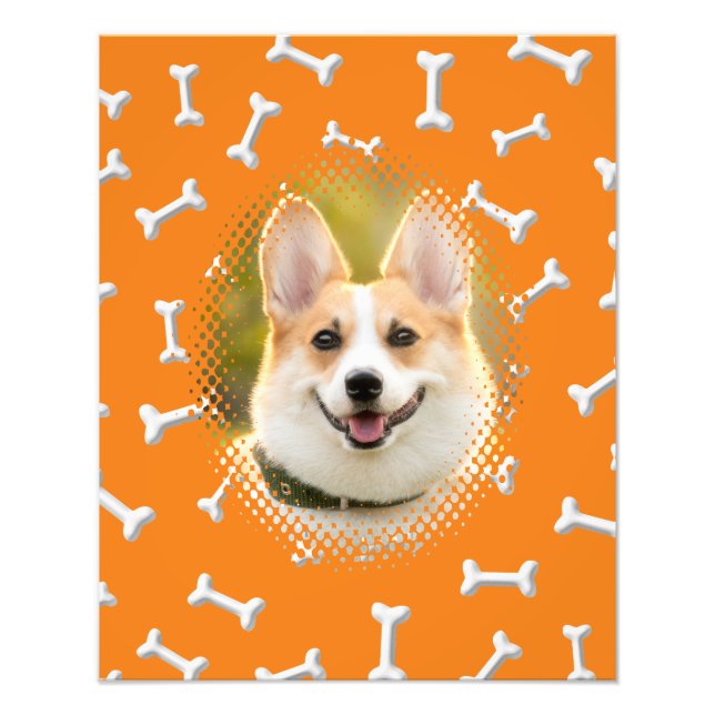 Bone Pattern Dog Frame Print (Front)
