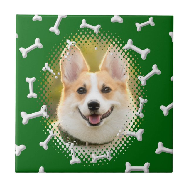 Bone Pattern Dog Frame Print Tile (Front)