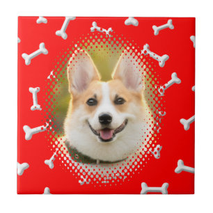 Bone Pattern Dog Frame Print Tile