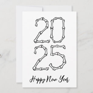 Bone Style simple happy new years cards 2025