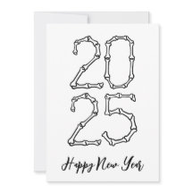 Bone Style simple heureux nouvelle année cartes 20