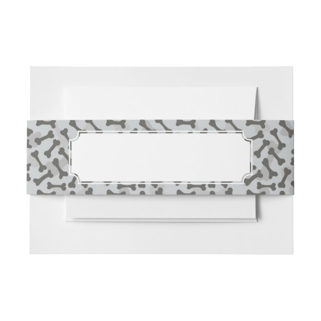 Bone Texture Pattern Greyscale Invitation Belly Band (Front Example)