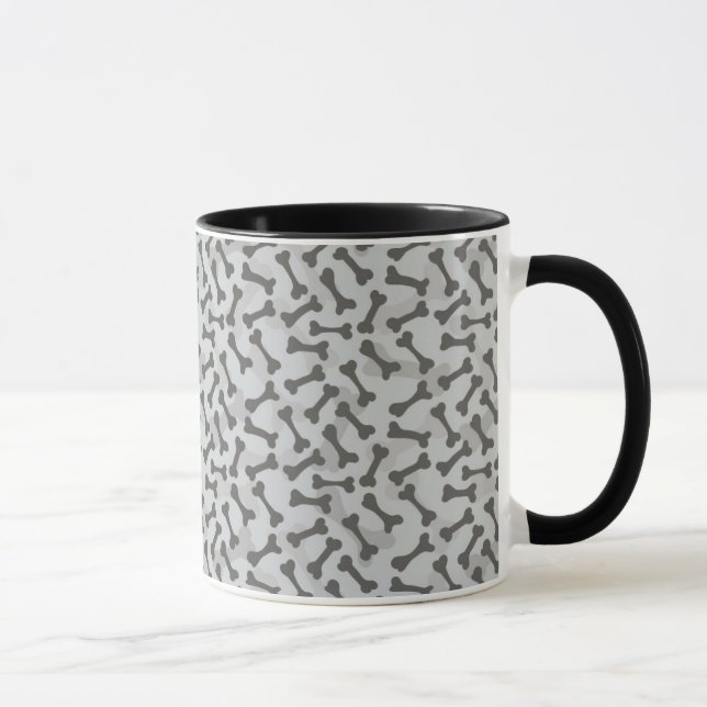 Bone Texture Pattern Greyscale Mug (Right)