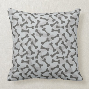 Bone Texture Pattern Greyscale Throw Pillow
