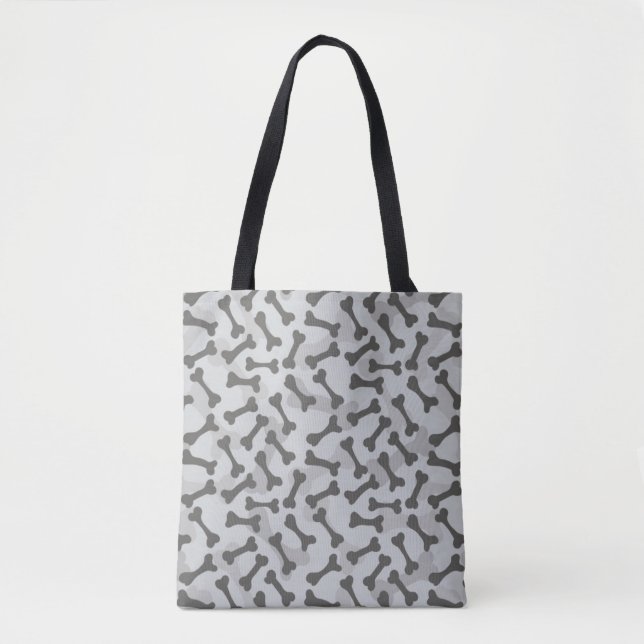 Bone Texture Pattern Greyscale Tote Bag (Front)