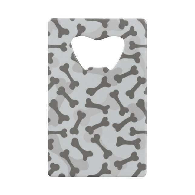 Bone Texture Pattern Greyscale Wallet Bottle Opener (Front)