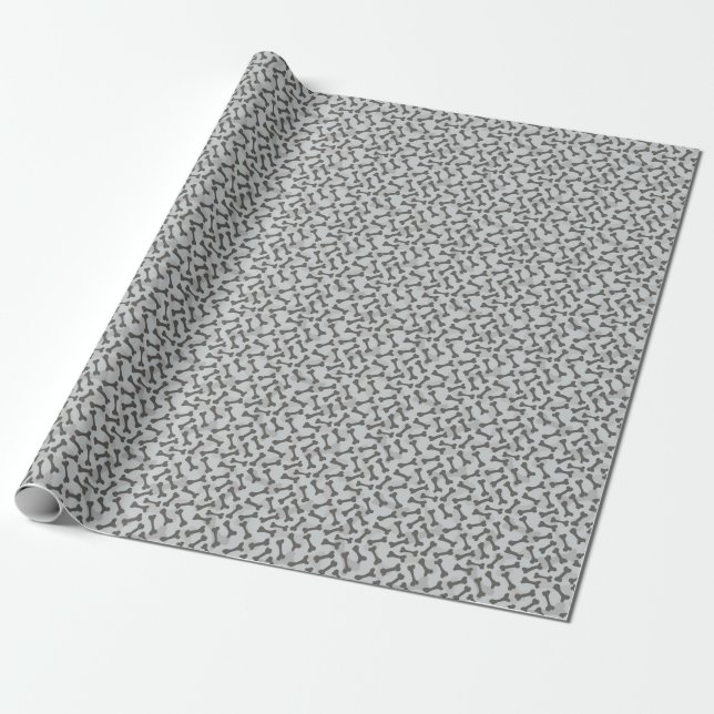 Bone Texture Pattern Greyscale Wrapping Paper (Unrolled)