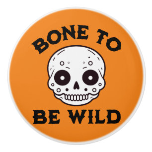 Bone to be wild ceramic knob