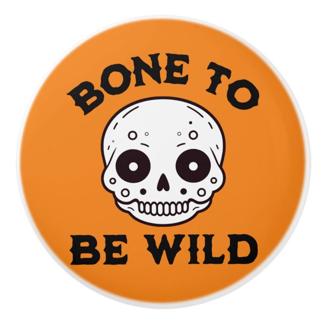 Bone to be wild ceramic knob (Front)