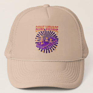 Bone Voyage Skeleton Road Trip Trucker Hat