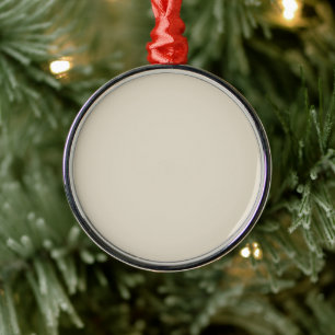 Bone White Round Metal Ornament