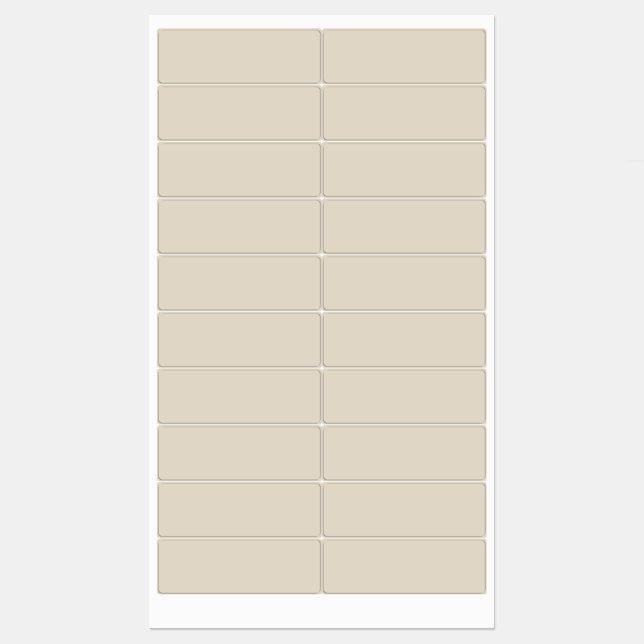 Bone White Waterproof Labels (Sheet)