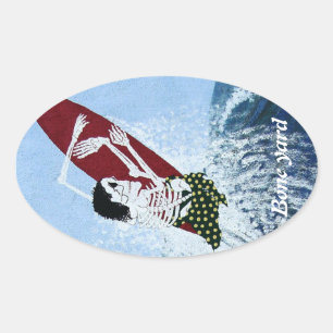 Bone yard roofer oval sticker