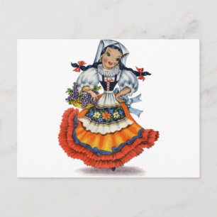 Boneca espanhola antiga postcard