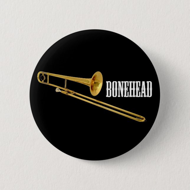 Bonehead 2 Inch Round Button (Front)