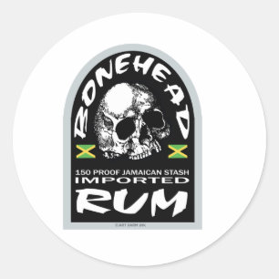 Bonehead Rum Classic Round Sticker