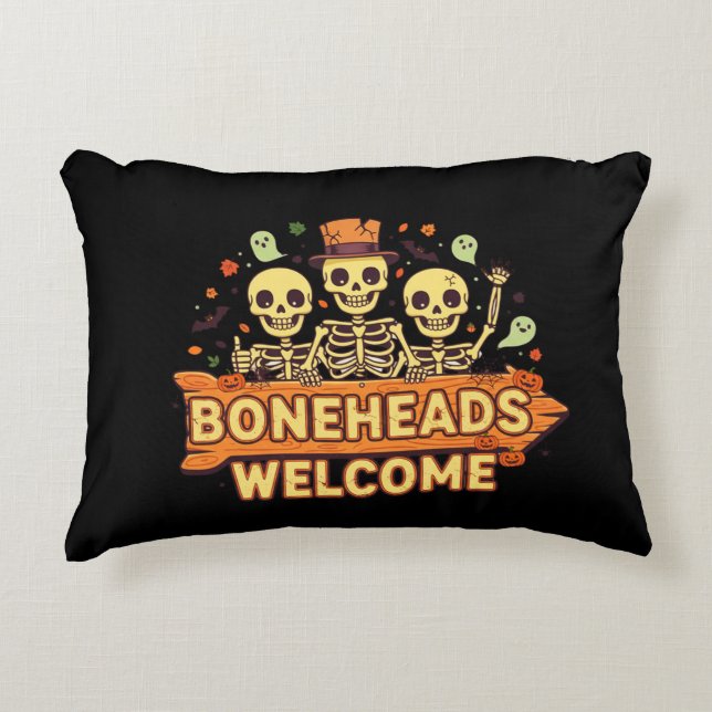 Boneheads Welcome Accent Pillow (Front)