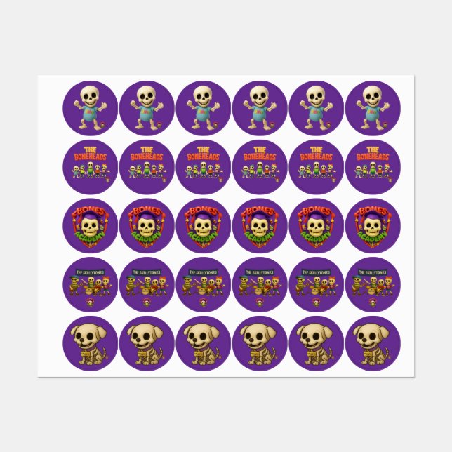 Bones Academy™ The Boneheads™ — Labels (Sheet)