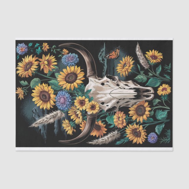 Bones and Blooms, Wildflowers and Wild West Tissue Paper (Front)