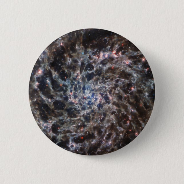 Bones of Galaxy IC5332 from JWST 2 Inch Round Button (Front)