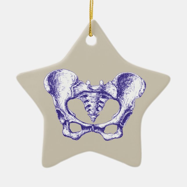 Bones of the Human Pelvis Ceramic Ornament (Front)