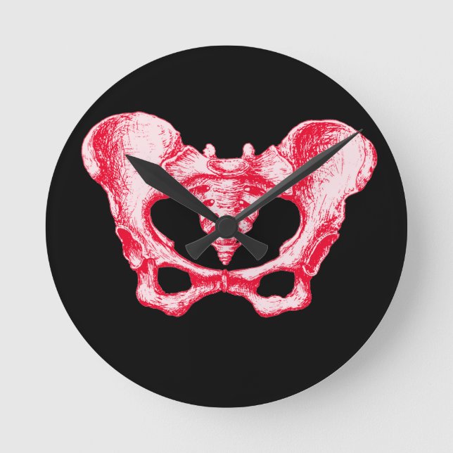 Bones of the Human Pelvis Round Clock (Front)
