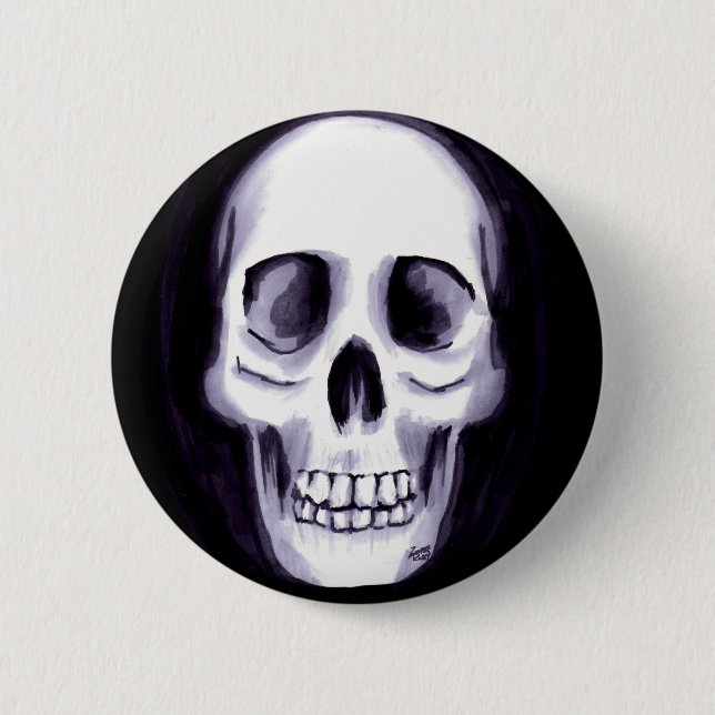 Bones V 2 Inch Round Button (Front)